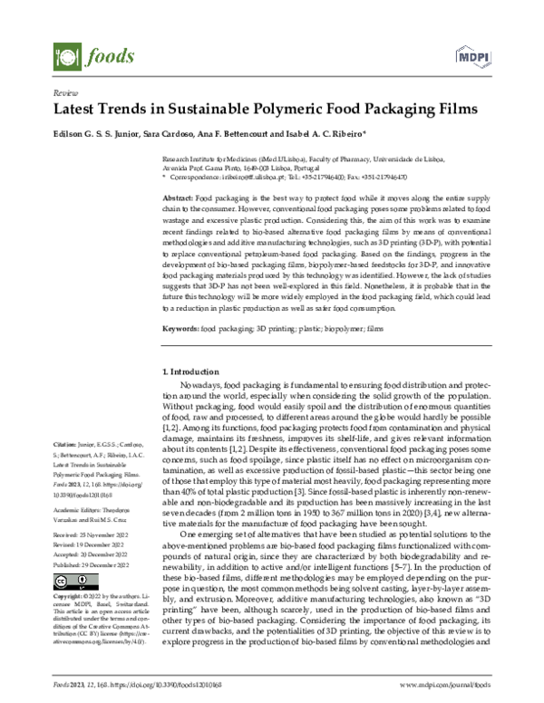 (PDF) Latest Trends in Sustainable Polymeric Food Packaging Films