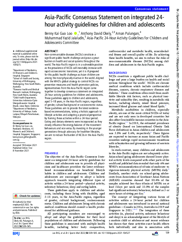 (PDF) Asia-Pacific Consensus Statement on integrated 24-hour activity ...