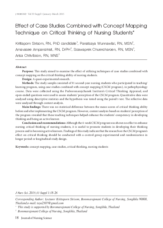 (PDF) Effect of Case Studies Combined with Concept Mapping Technique on ...