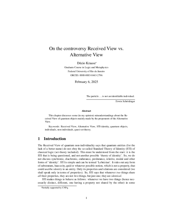 (PDF) On the controversy Received View vs. Alternative View