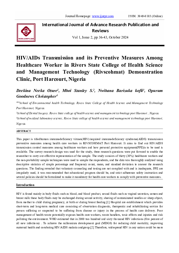 (PDF) HIV/AIDs Transmission and its Preventive Measures Among ...