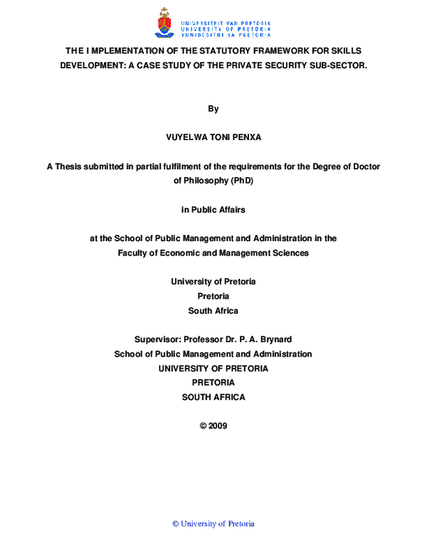 (PDF) The implementation of the statutory framework for skills ...