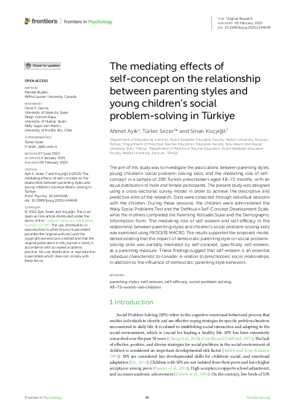 (PDF) The mediating effects of self-concept on the relationship between ...