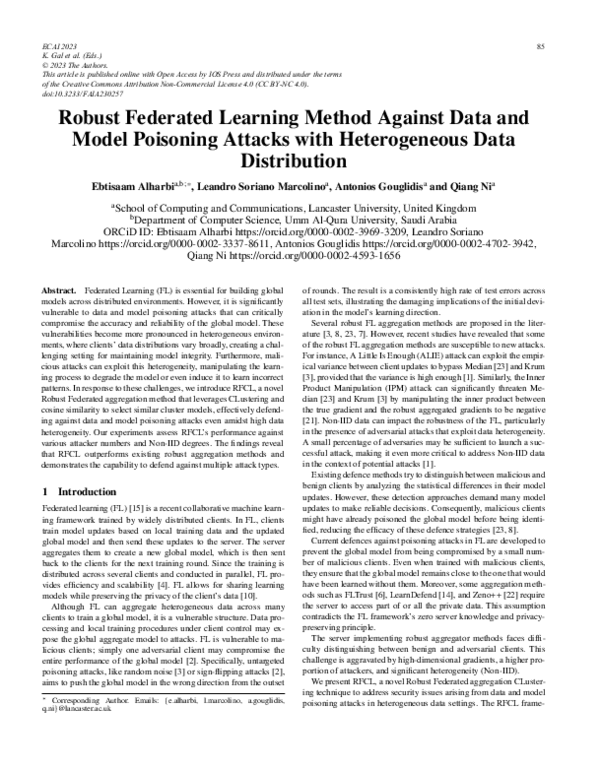 (PDF) Robust Federated Learning Method gainst Data and Model Poisoning ...