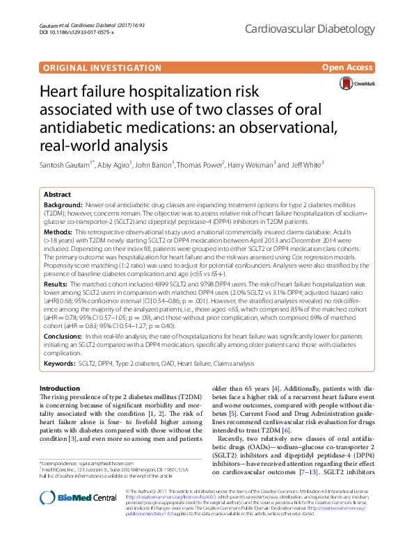 (PDF) Heart failure hospitalization risk associated with use of two ...