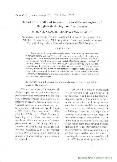 (PDF) Trend of rainfall and temperature in different regions of ...