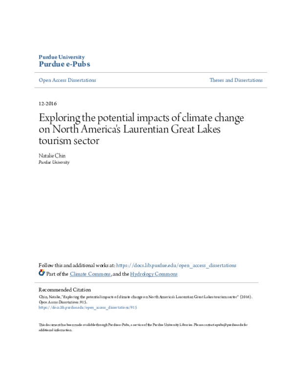 (PDF) Exploring the potential impacts of climate change on North ...