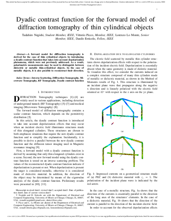(PDF) Dyadic Contrast Function for the Forward Model of Diffraction ...