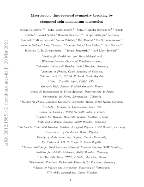 (PDF) Macroscopic time reversal symmetry breaking by staggered spin ...