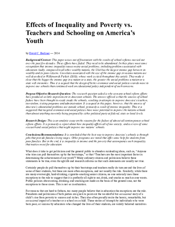 (PDF) Effects of Inequality and Poverty vs. Teachers and Schooling on ...