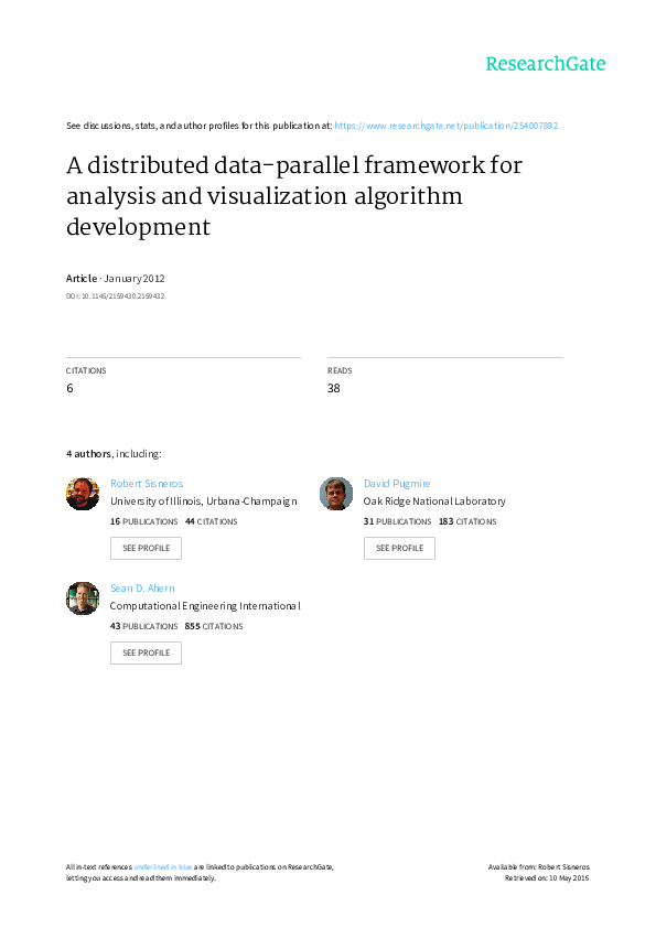 A distributed data-parallel framework for analysis and visualization ...