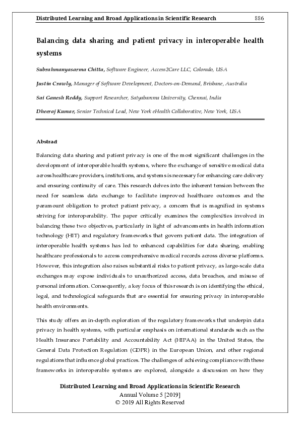(PDF) Balancing data sharing and patient privacy in interoperable ...