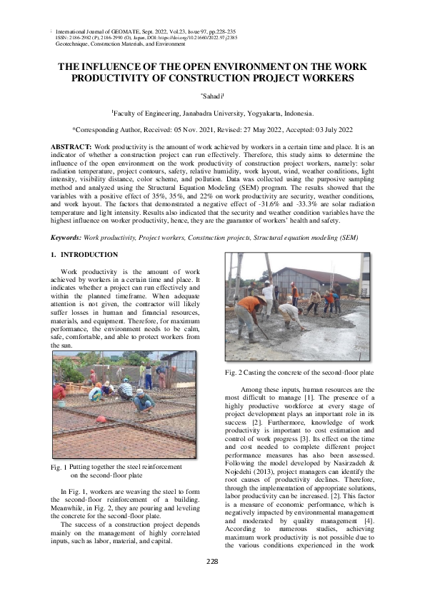 (PDF) The Influence of the Open Environment on the Work Productivity of ...
