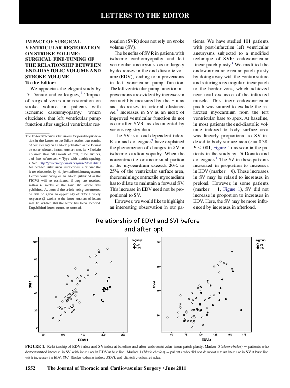 (PDF) Impact of surgical ventricular restoration on stroke volume ...