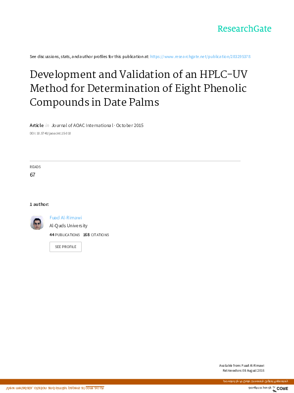 (PDF) Development and Validation of an HPLC-UV Method for Determination ...