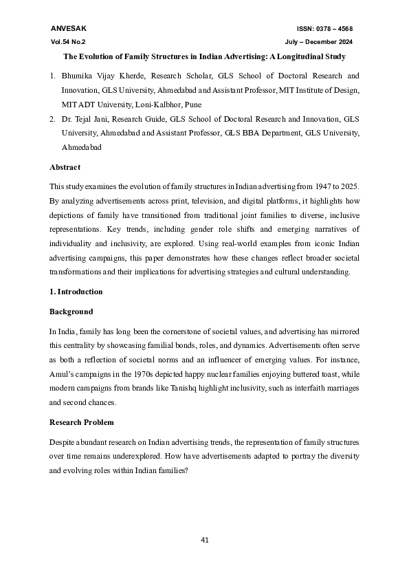 (PDF) The Evolution of Family Structures in Indian Advertising: A ...