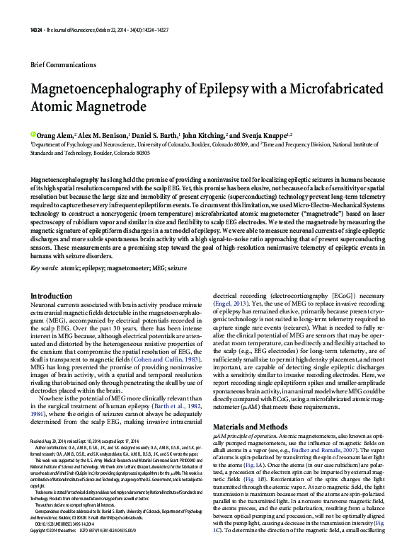 (PDF) Magnetoencephalography of epilepsy with a microfabricated atomic ...
