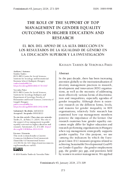 (PDF) The role of the support of top management in gender equality ...