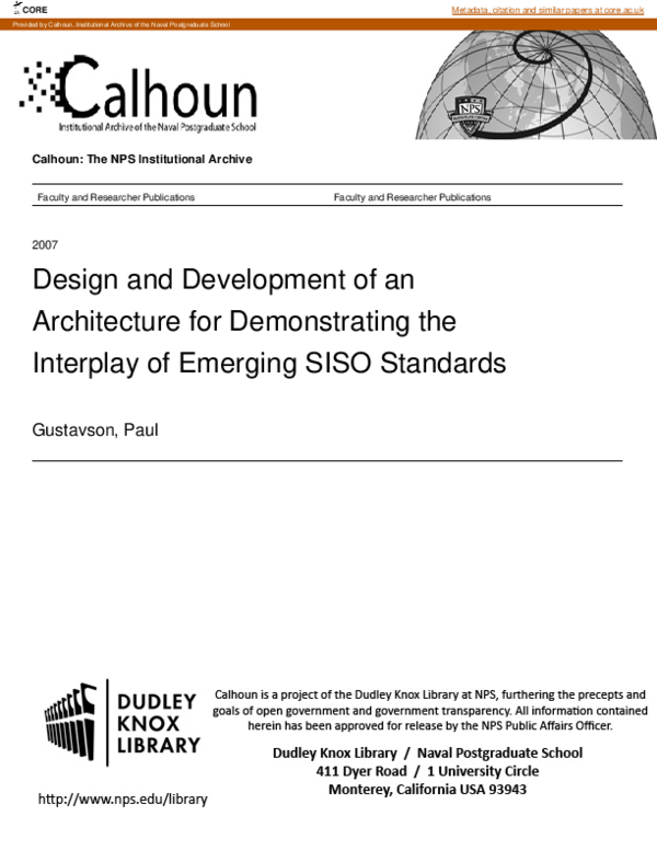 (PDF) Design and Development of an Architecture for Demonstrating the ...