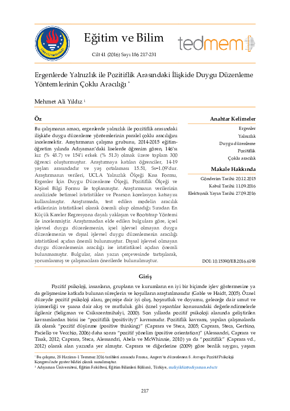 (PDF) Multiple Mediation of Emotion Regulation Strategies in the ...