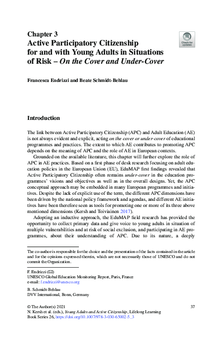(PDF) Active Participatory Citizenship for and with Young Adults in ...