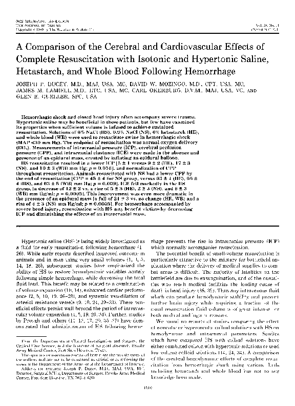 (PDF) A Comparison of the Cerebral and Cardiovascular Effects of ...