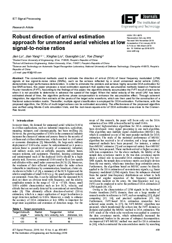 (PDF) Robust direction of arrival estimation approach for unmanned ...