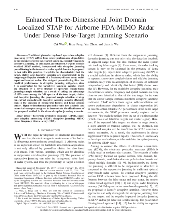 (PDF) Enhanced Three-Dimensional Joint Domain Localized STAP for ...