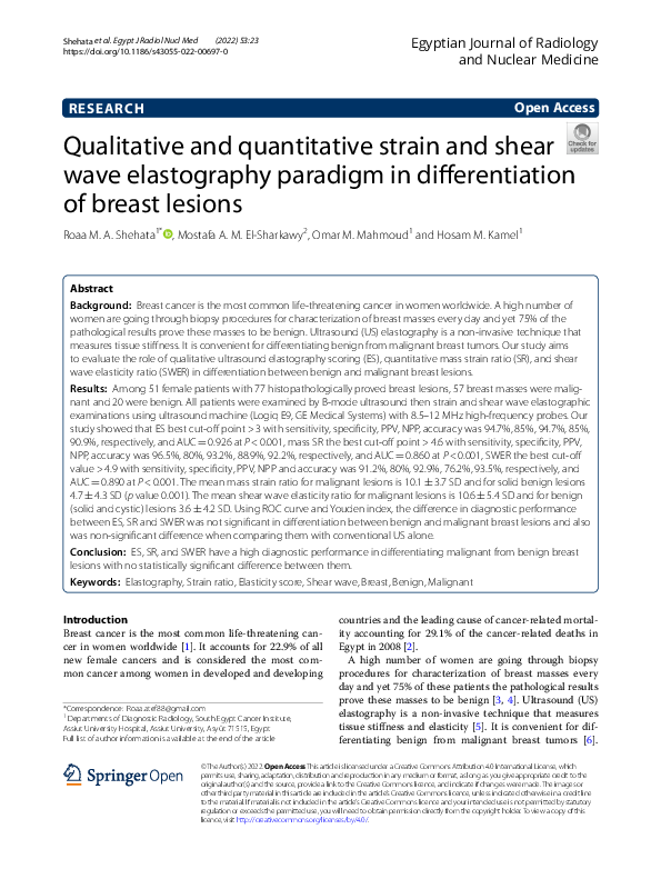 (PDF) Qualitative and quantitative strain and shear wave elastography ...