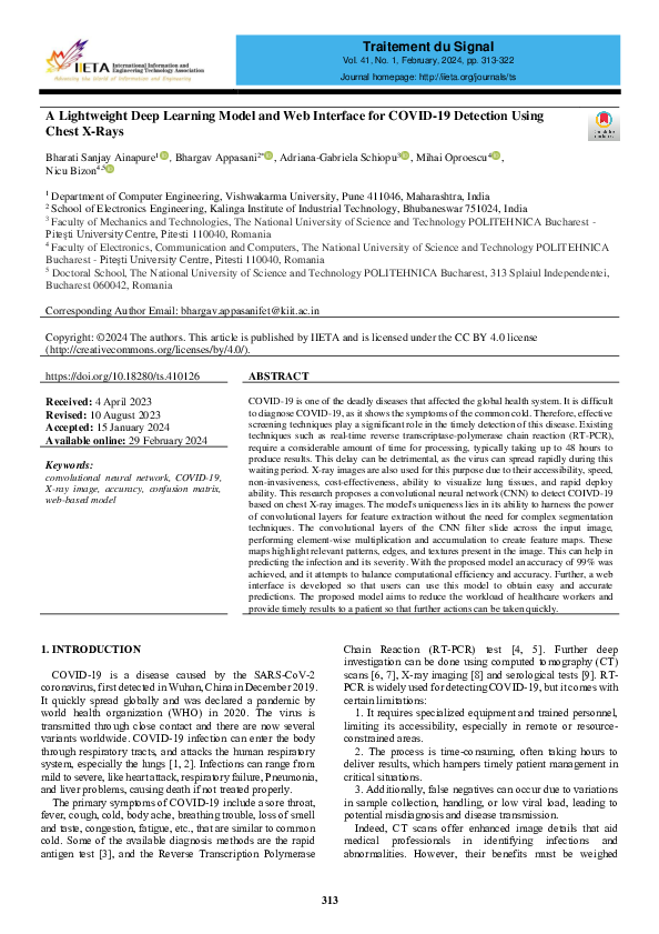 (PDF) A Lightweight Deep Learning Model and Web Interface for COVID-19 ...