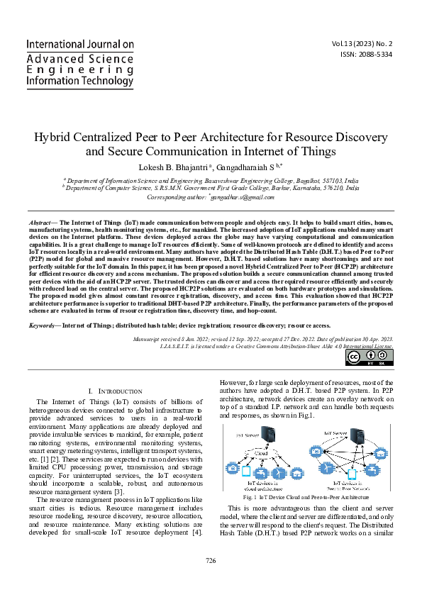 (PDF) Hybrid Centralized Peer to Peer Architecture for Resource ...