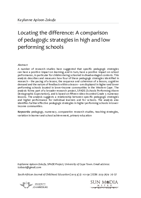 (PDF) Locating the difference: A comparison of pedagogic strategies in ...