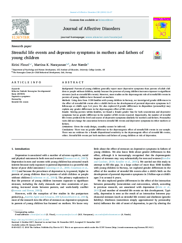(PDF) Stressful Life Events and Depressive Symptoms in a Post-War ...