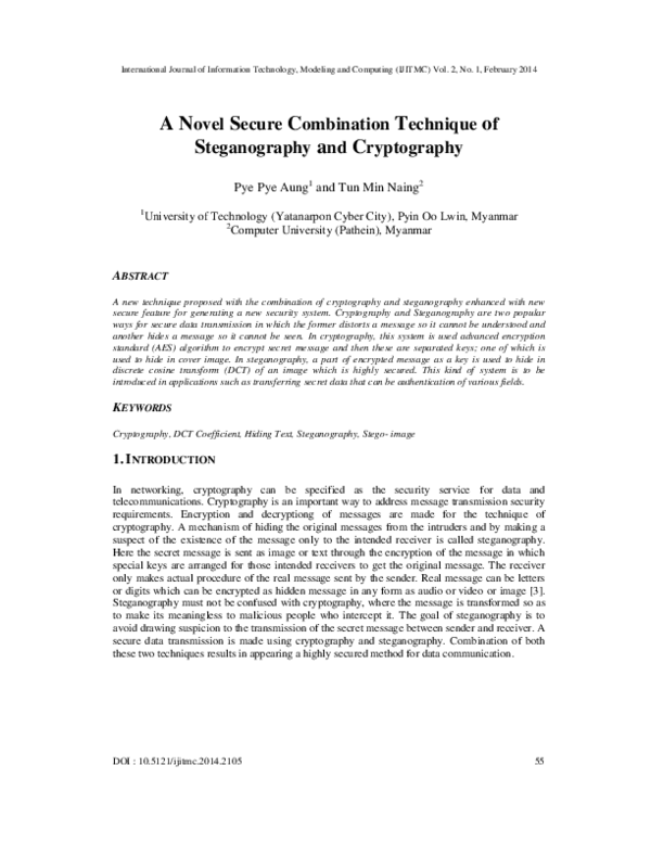 (PDF) A Novel Secure Combination Technique of Steganography and ...