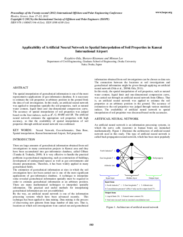 (PDF) Applicability of Artificial Neural Network to Spatial ...