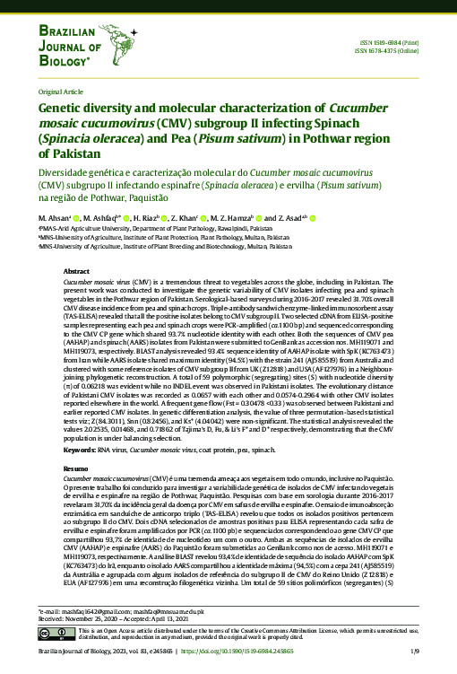 (PDF) Genetic diversity and molecular characterization of cucumber ...