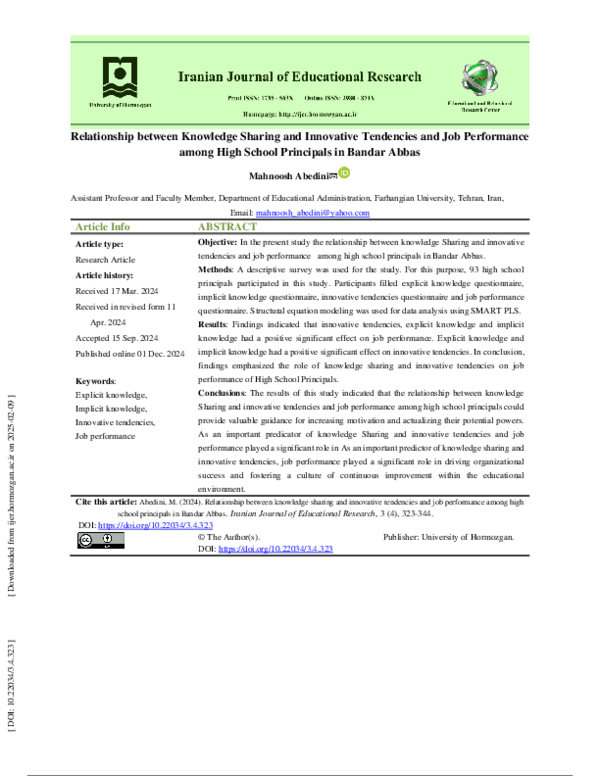 (PDF) Relationship between Knowledge Sharing and Innovative Tendencies ...