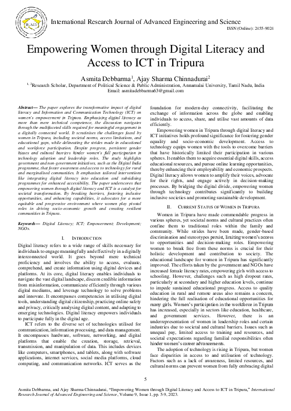 (PDF) Empowering Women through Digital Literacy and Access to ICT in ...