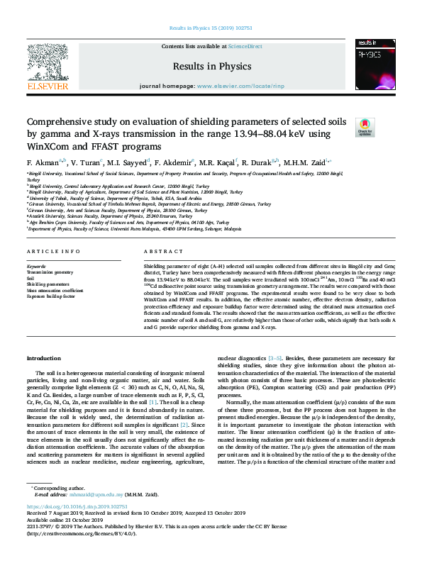 (PDF) Comprehensive study on evaluation of shielding parameters of ...