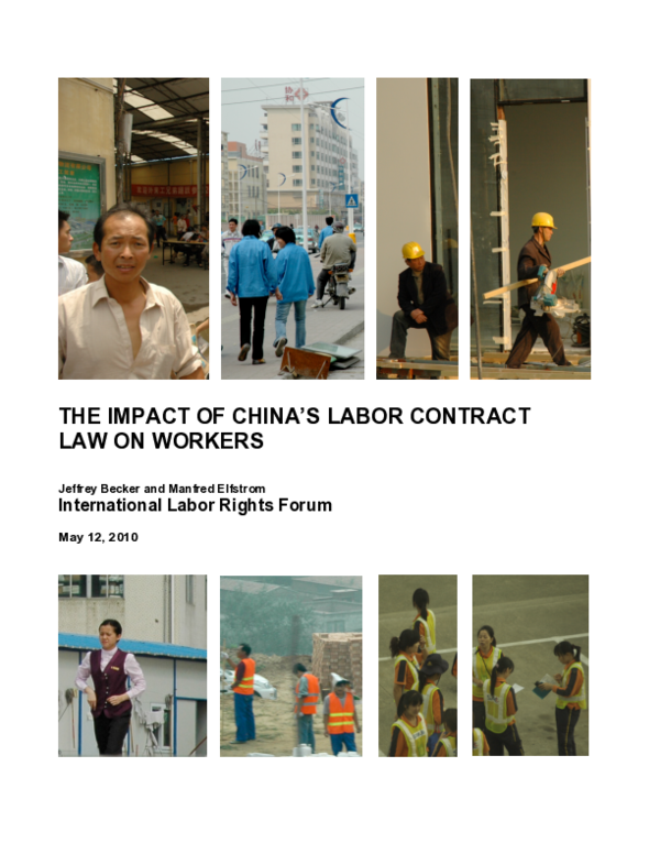 (PDF) The Impact of China s Labor Contract Law on Workers