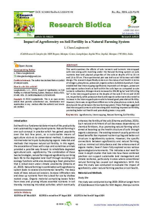 (PDF) Impact of Agroforestry on Soil Fertility in a Natural Farming System