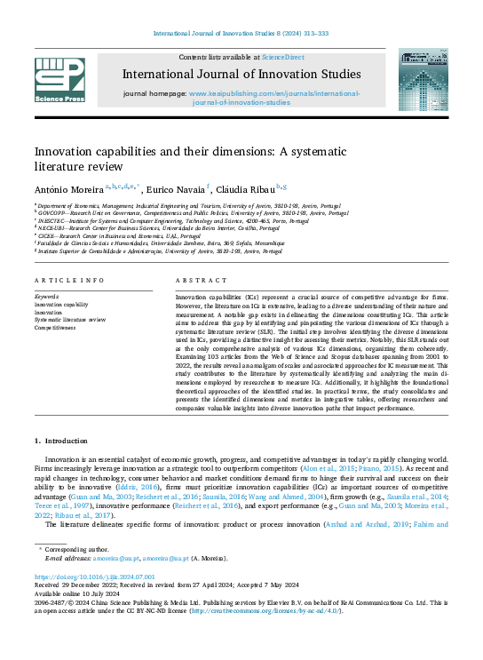(PDF) Innovation capabilities and their dimensions: A systematic ...