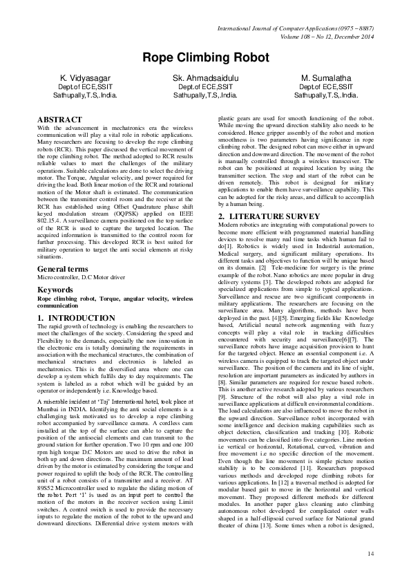 (PDF) Rope Climbing Robot
