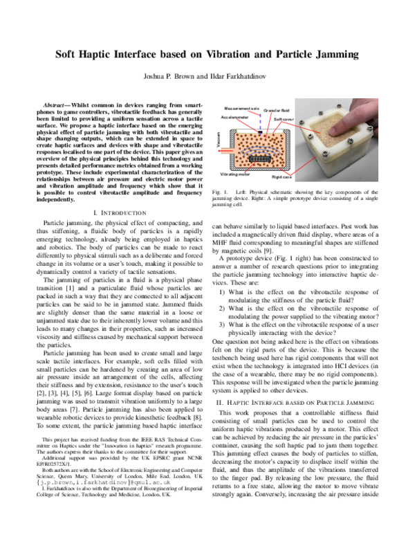 (PDF) Soft Haptic Interface based on Vibration and Particle Jamming