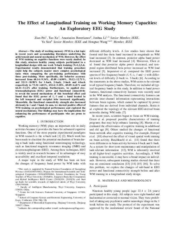 (PDF) The Effect of Longitudinal Training on Working Memory Capacities ...