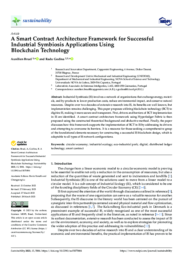 (PDF) A Smart Contract Architecture Framework for Successful Industrial ...