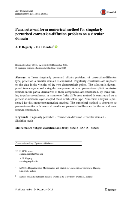 (PDF) A parameter-uniform numerical method for singularly perturbed ...