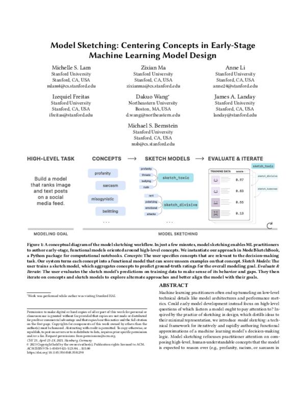 (PDF) Model Sketching: Centering Concepts in Early-Stage Machine ...