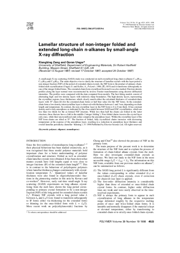 (PDF) Lamellar structure of non-integer folded and extended long-chain ...