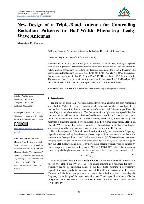 (PDF) New Design of a Triple-Band Antenna for Controlling Radiation ...